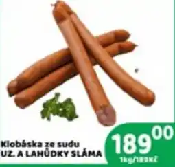 Brněnka Sláma klobáska ze sudu už. a lahůdky nabídka