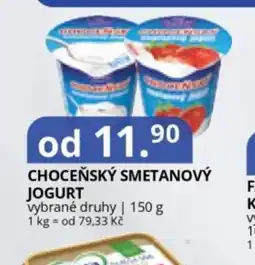 Potraviny CZ Choceňský smetanový jogurt nabídka