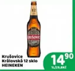 Brněnka Heineken Krušovice Královská 12 sklo nabídka