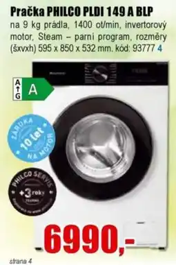 EVA Philco pračka PLDI 149 A BLP nabídka