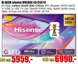 EVA Hisense hi-qled televize 43/55e7s nabídka
