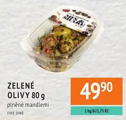 Coop hb Fine Dine zelené olivy plněné mandlemi nabídka