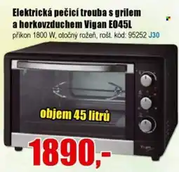 EVA Vigan elektrická pečicí trouba s grilem a horkovzduchem E045L nabídka