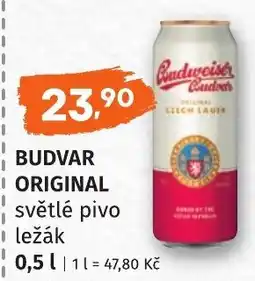 Coop hb Budvar original světlé pivo ležák nabídka
