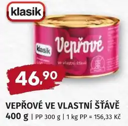 Coop hb Klasik vepřové ve vlastní šťávě nabídka