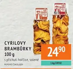 Coop hb Cyrilovy bramburky s pichutou hořčice, solené pepeho čokolády nabídka