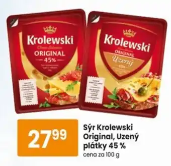 TEMPO Krolewski sýr original, uzený plátky 45 % nabídka
