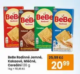TEMPO BeBe Rodinné Jemné, Kakaové, Mléčné, Cereální nabídka
