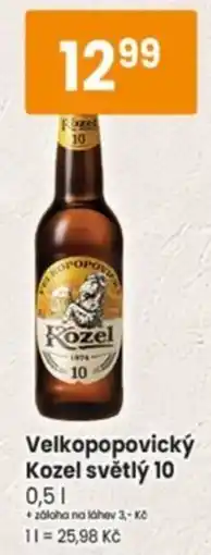 TEMPO Velkopopovický Kozel světlý 10 nabídka