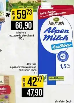 Jip Alnatura alpské trvanlivé mléko polotučné 1,5 % nabídka