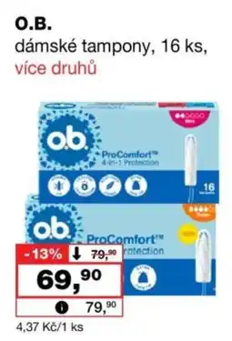 Barvy a laky drogerie O.B. dámské tampony nabídka