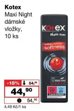 Barvy a laky drogerie Kotex Maxi Night dámské vložky nabídka