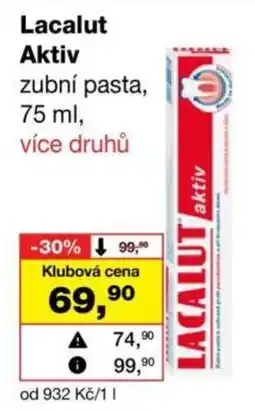 Barvy a laky drogerie Lacalut aktiv zubní pasta nabídka