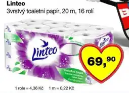 Barvy a laky drogerie Linteo 3vrstvý toaletní papír nabídka