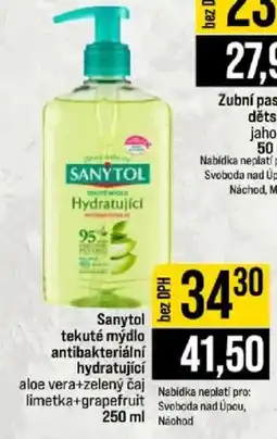 Jip Sanytol tekuté mýdlo antibakteriální hydratující nabídka