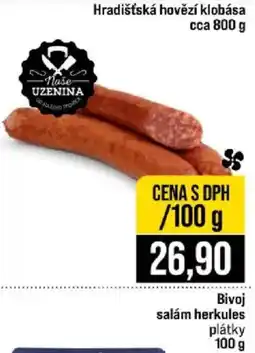 Jip Naše uzenina hradíšská hovězí klobása nabídka