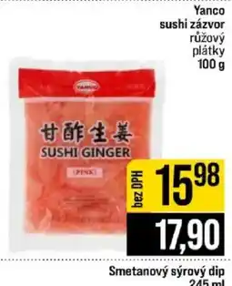 Jip Yanco sushi zázvor růžový plátky nabídka
