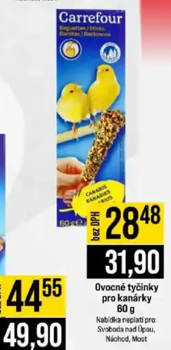 Jip Carrefour ovocné tyčinky pro kanárky nabídka