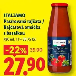 Lidl ITALIAMO Pasírovaná rajčata / Rajčatová omáčka s bazalkou nabídka