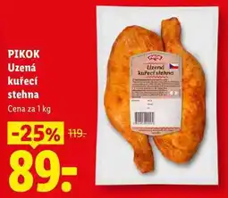 Lidl PIKOK Uzená kuřecí stehna, Cena za nabídka