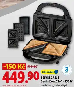 Lidl SILVERCREST Sendvičovač 3v1 - 750 W nabídka