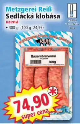 Norma Metzgerei Reiß Sedlácká klobása nabídka