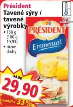 Norma President tavené sýry / tavené výrobky nabídka