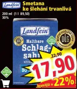 Norma Landfein smetana ke šlehání trvanlivá nabídka