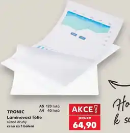 Kaufland Tronic laminovací fólie nabídka