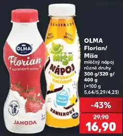 Kaufland Olma Florian/ Míša mléčný nápoj nabídka