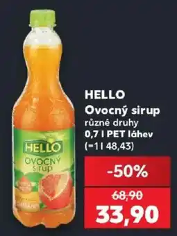 Kaufland Hello ovocný sirup nabídka