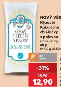 Kaufland Nový Věk rýžové/ kukuřičné chlebíčky s polevou jogurtové nabídka