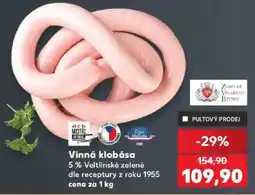 Kaufland Zamecké Vinařství Bzenec Vinná klobása nabídka