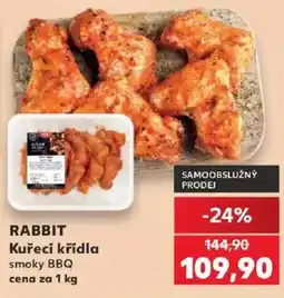 Kaufland Rabbit kuřecí křídla smoky BBQ nabídka