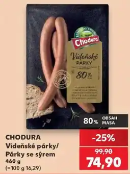 Kaufland Chodura vídeňské párky/ párky se sýrem nabídka
