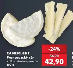Kaufland Camembert francouzsky syr s bilou plisni na povrchu nabídka
