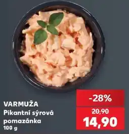 Kaufland Varmuža pikantní sýrová pomazánka nabídka