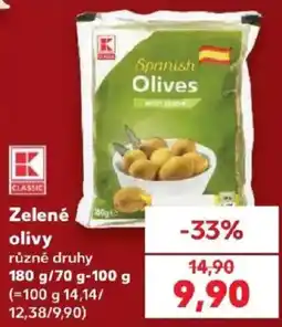 Kaufland K Classic zelené olivy nabídka