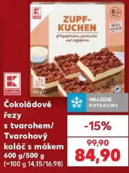 Kaufland K-Classic čokoládové řezy s tvarohem nabídka