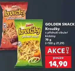 Kaufland Golden Snack kroužky s příchutí cibule/klobásy nabídka