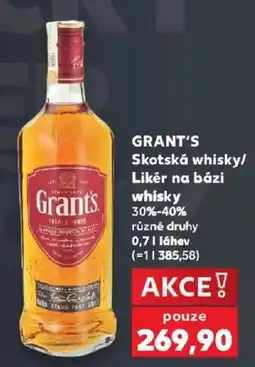 Kaufland Grants's skotská whisky/likér na bázi whisky nabídka