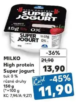 Kaufland Milko high protein super jogurt nabídka
