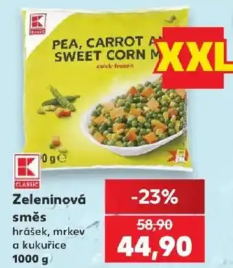Kaufland K Classic zeleninová směs hrášek, mrkev a kukuřice nabídka