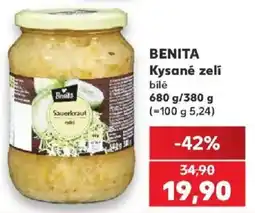 Kaufland Benita kysané zelí bílé nabídka