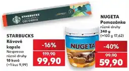 Kaufland Starbucks kávové kapsle Nespresso různé druhy nabídka