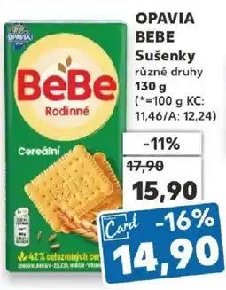 Kaufland Opavia BeBe sušenky různé druhy nabídka