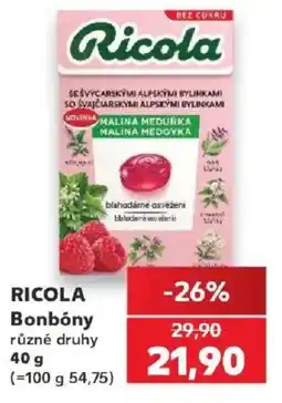 Kaufland Ricola bonbóny různé druhy nabídka