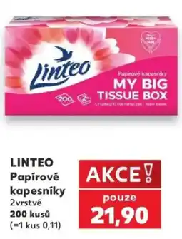 Kaufland Linteo papírové kapesníky 2vrstvé nabídka