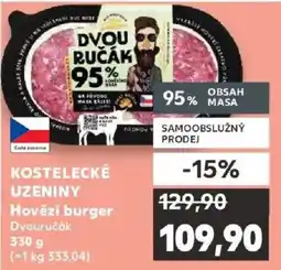 Kaufland Kostelecké uzeniny Hovězí burger Dvouručák nabídka