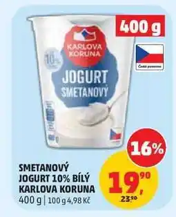 Penny Market SMETANOVÝ JOGURT 10% BÍLÝ KARLOVA KORUNA nabídka
